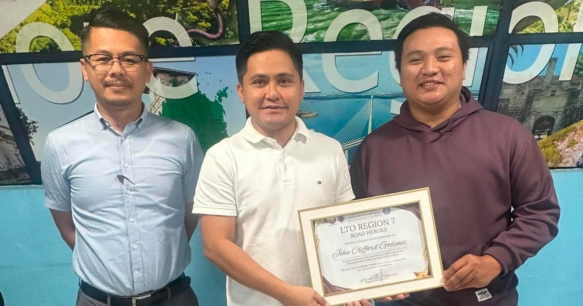 LTO 7 recognizes Cebu rider who helped catch hit-and-run driver