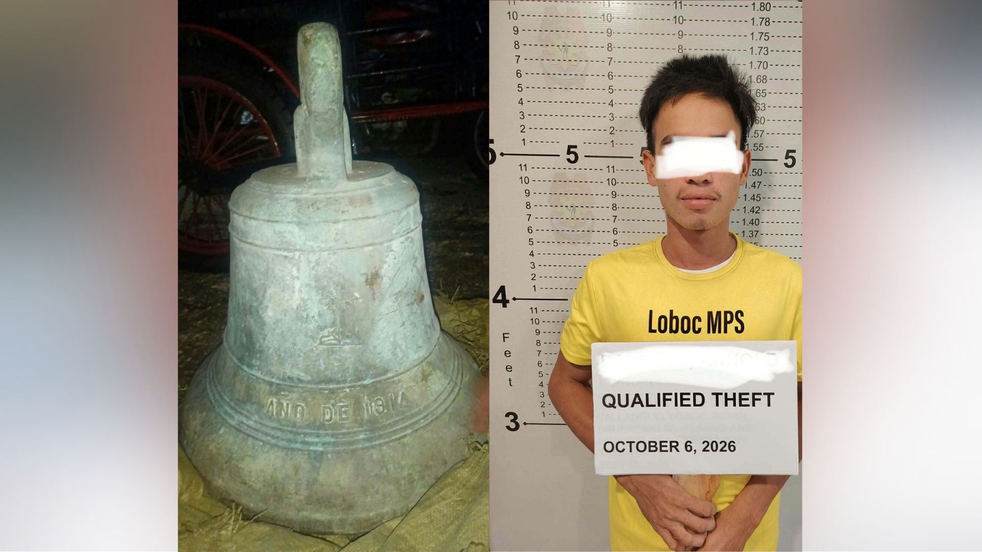 Century-old church bell recovered in Bohol, suspect arrested