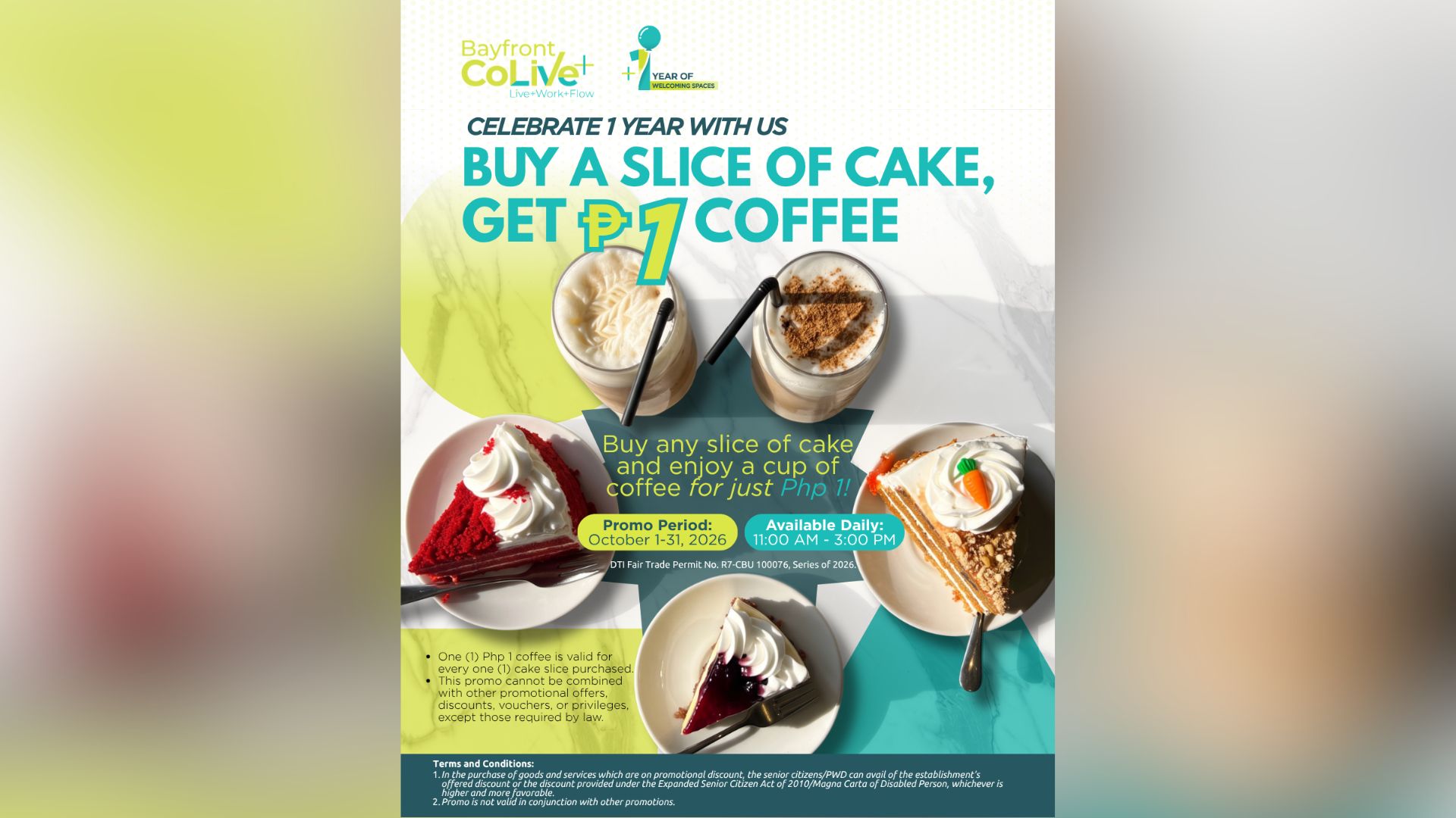 A year of finding your rhythm: Bayfront CoLive+ Café+ celebrates Its first anniversary with a sweet treat for every coffee break 